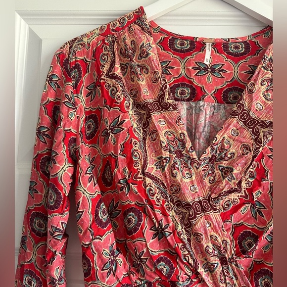Free People Falling For You Floral Print Peplum Top - Picture 7 of 12